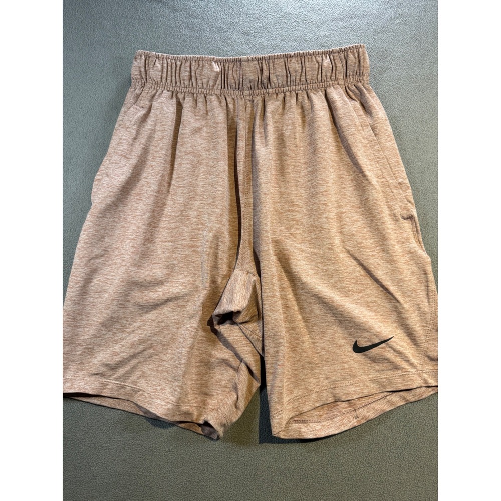 Nike Yoga Dri-FIT Mens Shorts Small Clay Orange Heathered Athletic Gym Training